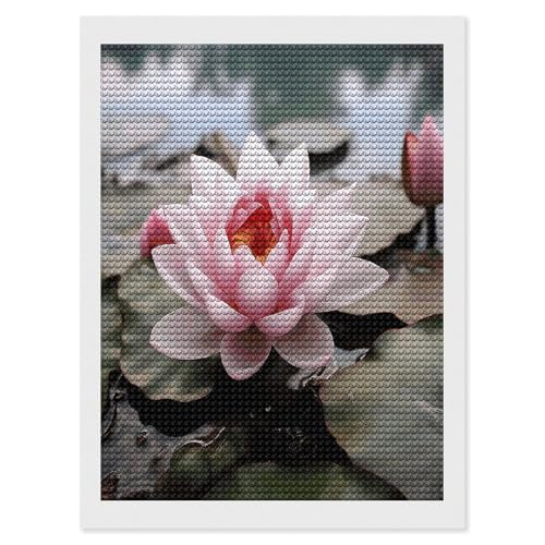 Pintura de diamantes de flor de loto para decorar tu salón con manualidades relajantes