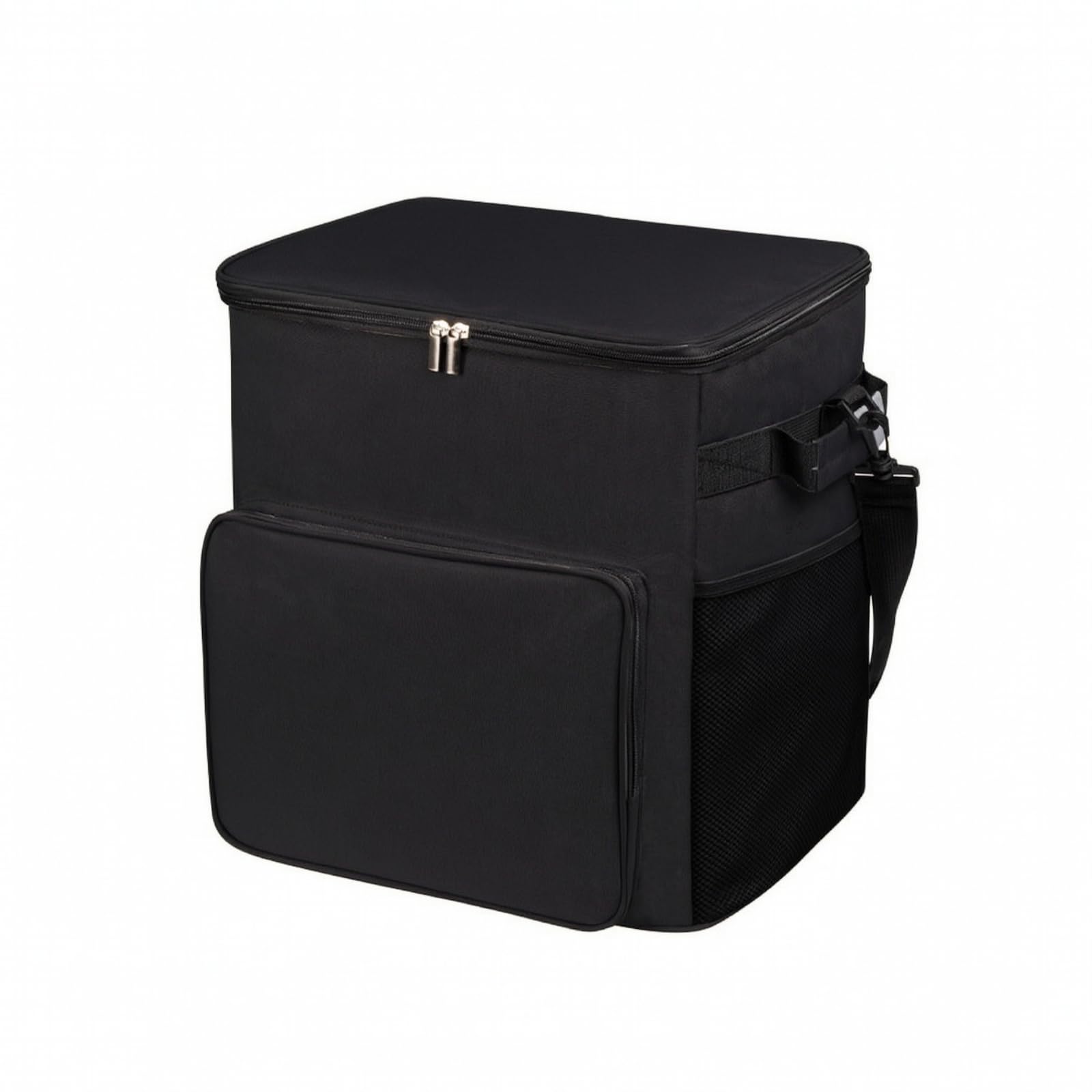 Borsa Pranzo tile | Interno Isolato Termicamente, per Campeggio, Spiaggia, Famiglie, Viaggiatori, Nero, Senza Carrello