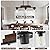 3-Light Kitchen Chandeliers Over Table, Farmhouse Chandeliers for Dining Room, Black Linear Chandelier with Clear Glass Shades, Modern Rustic Wood Dining Room Light Fixture, with Adjustable Height