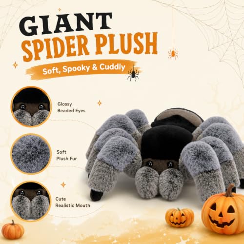 Image of MorisMos Large Spider Plush Toy, Soft Spider Stuffed Animal