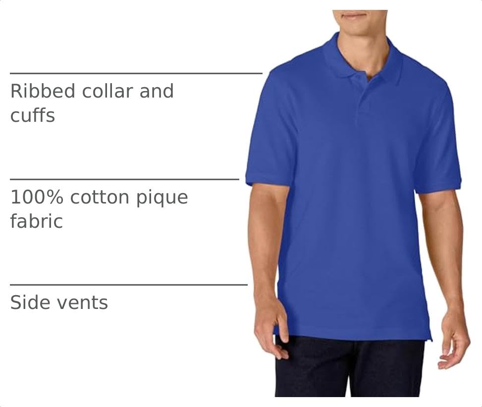 Image of Amazon Essentials Men's Regular-Fit Short Sleeve Cotton Pique Polo Shirt (Available in Big & Tall)