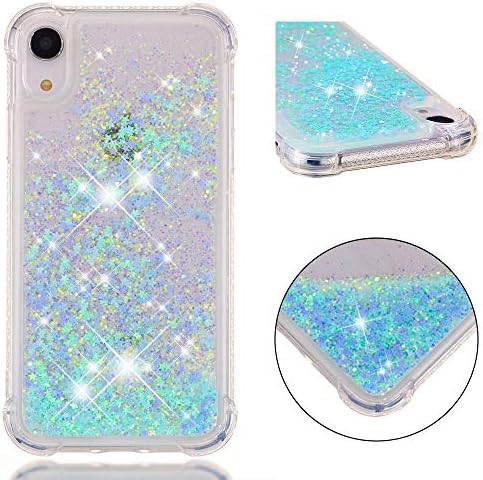 Case for iPhone XR Glitter Liquid, iPhone XR Protective Case Glitter, Liquid Waterfall Clear Floating Bling Sparkle Luxury Flowing Shockproof Bumper Pretty Girls Protective Case for iPhone XR