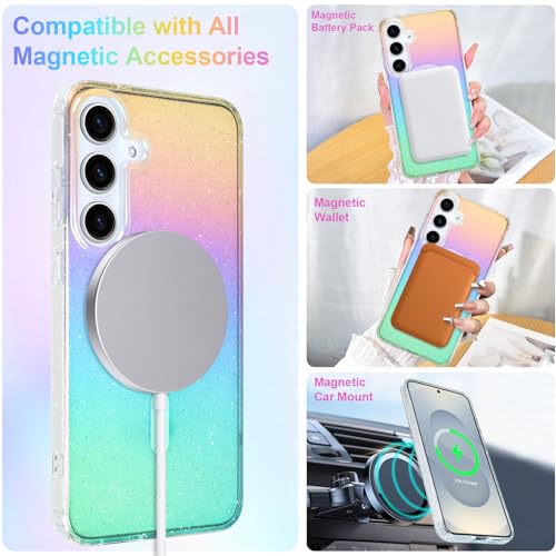 Heaofei Glitter Case for Samsung Galaxy S25 Plus Case, Iridescent Colors by Heaofei - Used condition - Image 3