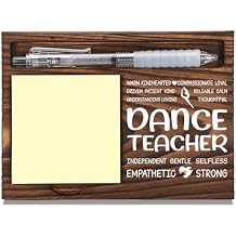 Dance Teacher Appreciation Gifts, Inspirational Office Decor for Dancing Teacher, Thank You Gifts for Dance Instructor, Sticky Note Holder Wooden Notepad & Pen Holder 6.5" x 4.7" - FTA242