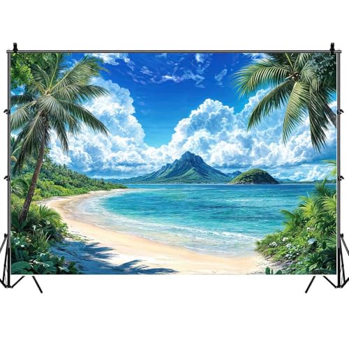 Fondo Fotográfico Tropical Playa Hawaiana 10X8FT miniatura 1