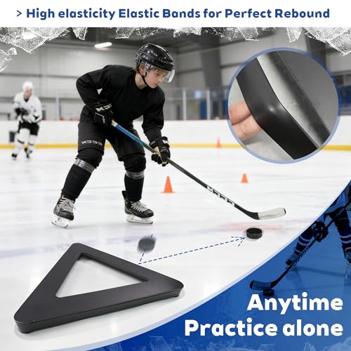 Joewuzun Triangle Hockey Passer Rebounder Puck Passer for Hockey Training Equipment, Portable 26\" Passing Slot for Passing, Shooting, Use on and Off Ice - Thumbnail 3