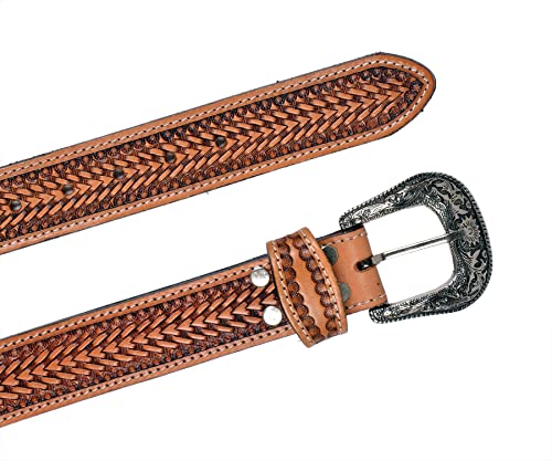 Western Beaded Genuine Leather Belt For Men and Women 30HQ1084