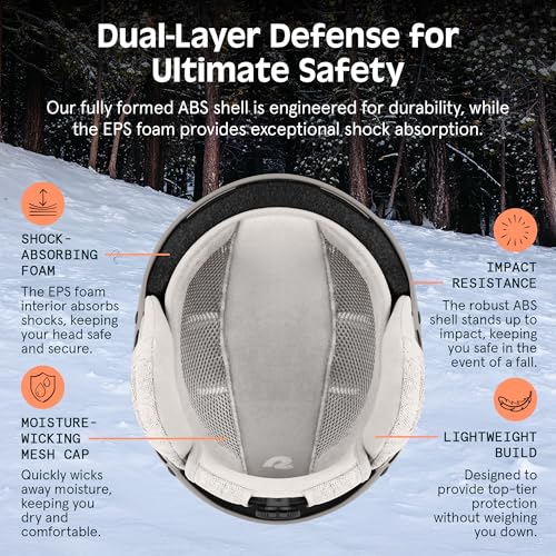 image for Retrospec Comstock Ski & Snowboard Helmet - Adjustable Fit with Protec