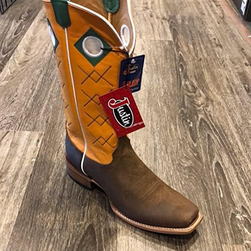 Justin Boots JP2504 Mens Justin Billet Brown 13in Sunrise Orange Cowhide Top Boot Brown 10 D | Image 2
