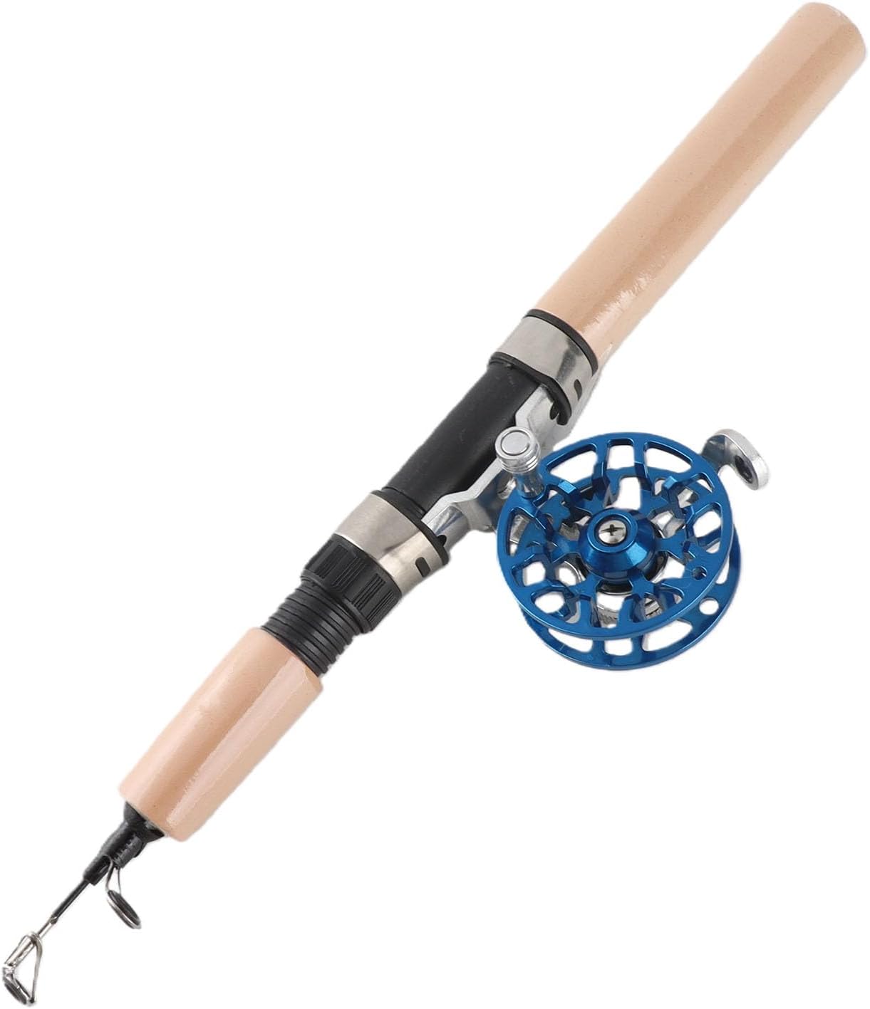 Ice Fishing Rod, 26in Sturdy Comfortable EVA Telescopic Rod with Reel Set Portable for Winter Anglers Travel Beginners