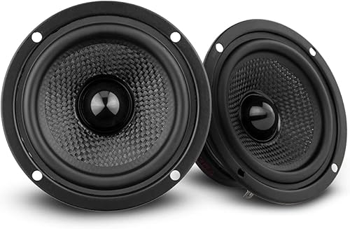DS18 ZXI-354 - Altavoz de audio para automóvil de rango completo de 3.5 pulgadas con cono Kevlar de 120 vatios y 4 ohmios, par de altavoces de 3.5