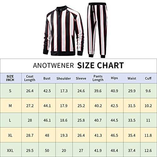 Anotwener Track Suits For Men Set 2 Piece Tracksuits Mens Sweatsuits Sets Jogging Two Piece Outfits Sweat Suits Running Sport Leisure Clothing Red 079-S #TOP5