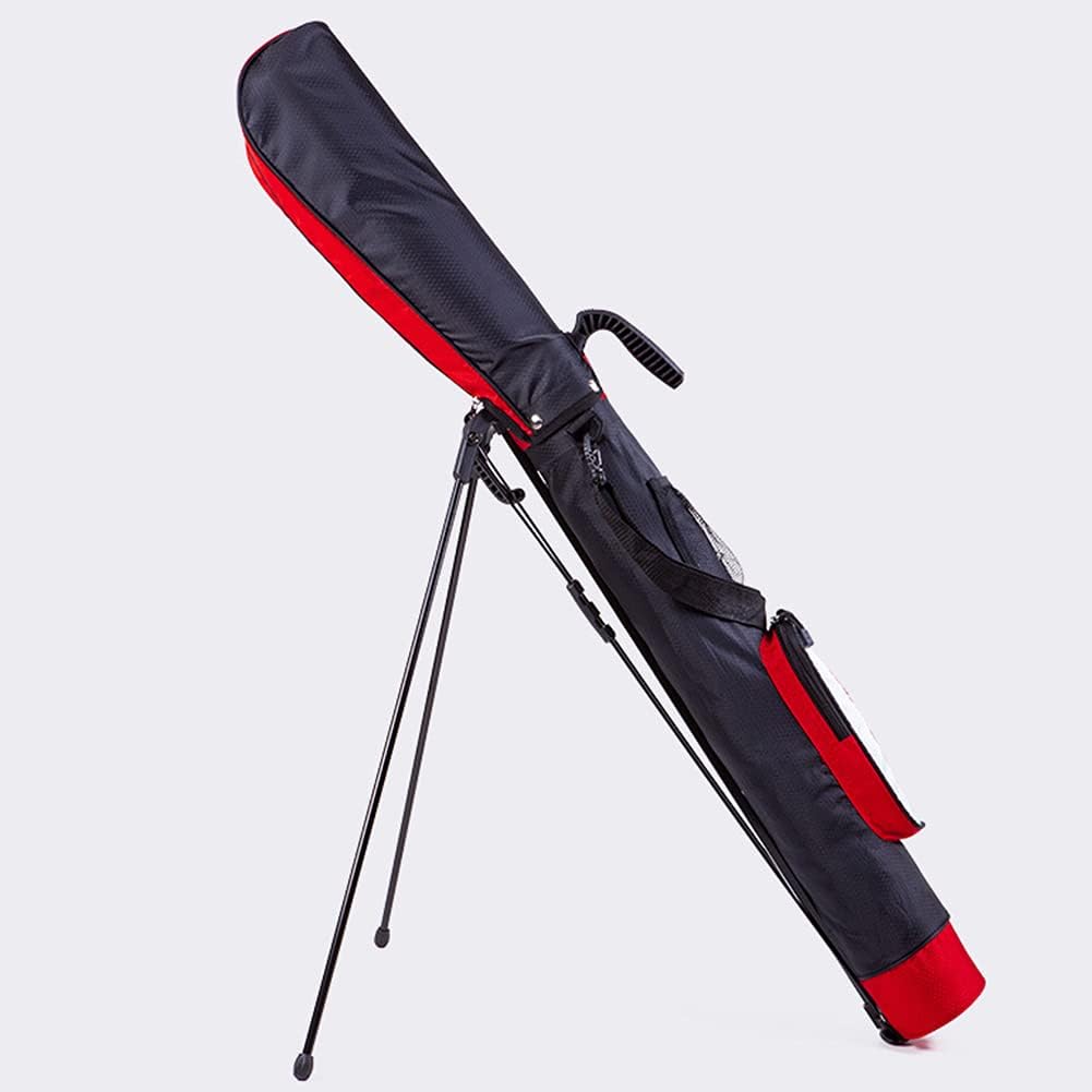 Pitch and Putt Golf Stand Bag Lightweight Portable Golf Sunday Travel Bag Pencil Bag for Men Women, Hold 9 Clubs (Black/Red)