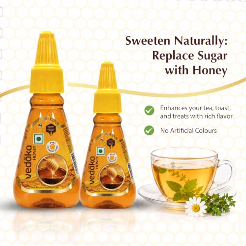 Image of Amazon Brand - Vedaka Squeezy Honey | 800 g | (400 g x Pack of 2) | No Added Sugar | Rich in Antioxidants | Source of Nutrition & Energy