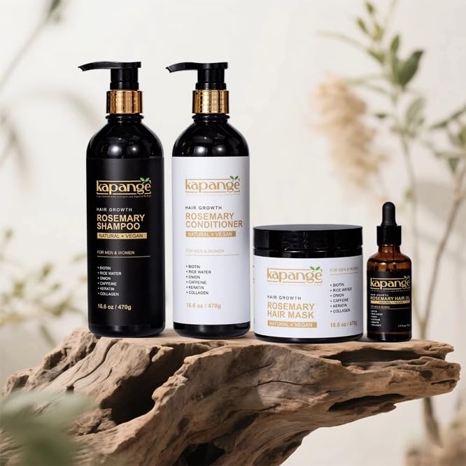 Rosemary Shampoo, conditioner, hair mask and oil set