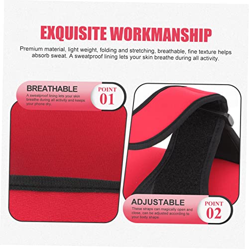 Angoily 3pcs Sports Arm Bag Red Armband Bag Running Neoprene Men and Women