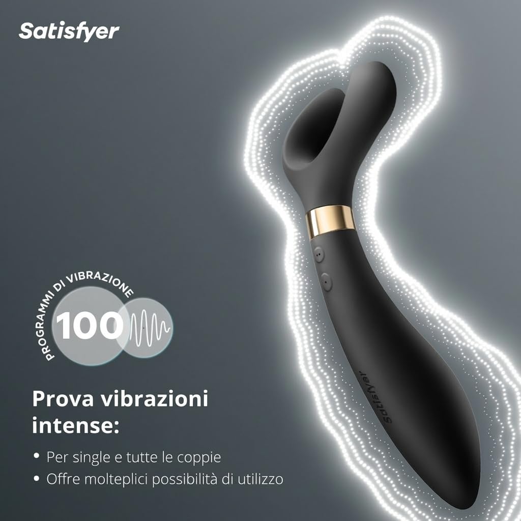Satisfyer Endless Fun Vibratore Coppie | 33 Opzioni di Applicazione con 100 Funzioni di Vibrazione | Potente e silenzioso per Uomini e Donne | Sex Toy Dildo per la Stimolazione del Clitoride