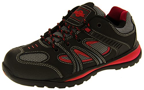 Northwest Territory Horton Cuir Suédé Embout De Sécurité Chaussures Hommes EU 41 Noir Et Rouge