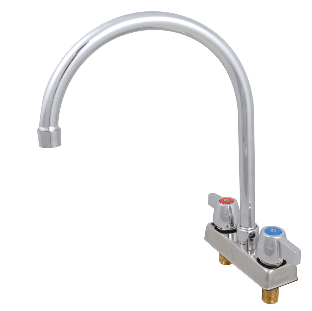 BK Resources WorkForce Standard Duty 4 inch On Center Deck Mount Gooseneck Faucet with 8 Inch Spout