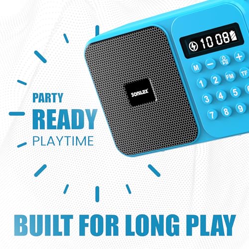 Image of Sonilex 5W Portable Bluetooth Speaker, FM Radio, Type-C (Blue)