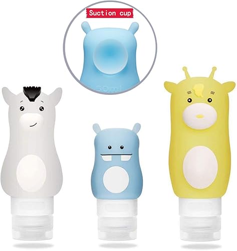 Miniatura 2 de Juego de 4 botellas de viaje para artículos de tocador, aprobados por la Tsa, recipientes de tamaño de viaje, sin BPA, a prueba de fugas, accesorios