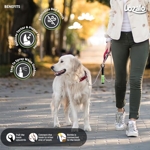 Image of Lozalo Orofresh Mouth Freshner Spray for Dogs- 66ml, Combo Pack of 3x22ml, Eliminates Foul Breath Reduces Tartar & Plaque in Dogs & Puppies of All Breeds, with Clove Oil & Cooling Freshness of Mint