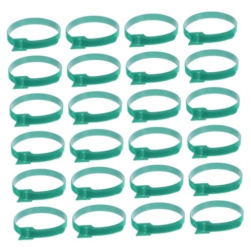 POPETPOP 100 piezas ataduras de gancho y bucle verdes para cables, reutilizables, organizador de cables para gestión de cables bajo escritorio y almacenamiento de cables de electrodomésticos miniatura 1