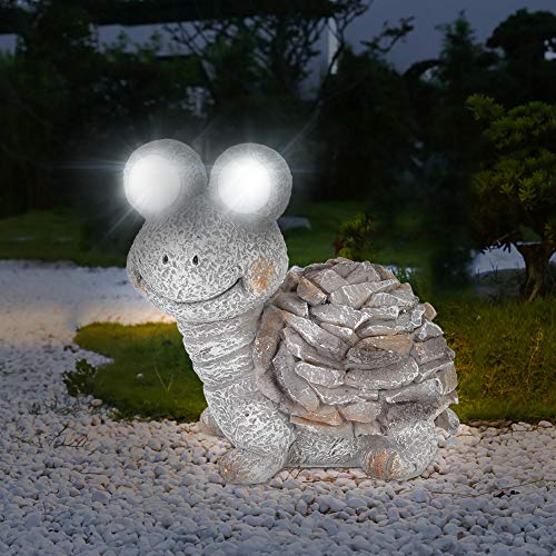 Solar Garden Statue Turtle Figurine with Solar Light Eyes, Outdoor Lawn Decor Garden Tortoise Statue for Patio, Balcony, Yard, Lawn Ornament, Funny Housewarming Gifts - Thumbnail 4