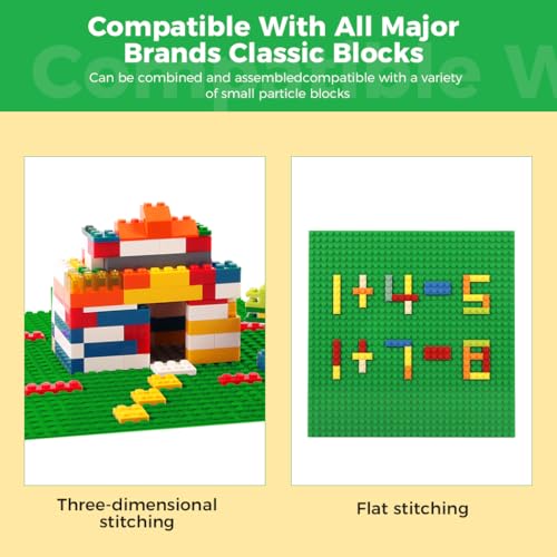 Image of Classic Baseplates Building Plates-10 inch x 10 inch Building Boards,100% Compatible with All Major Brands and Activity Table, Creative Platforms Mats for Toy Bricks (Green-10, 10 Pack)