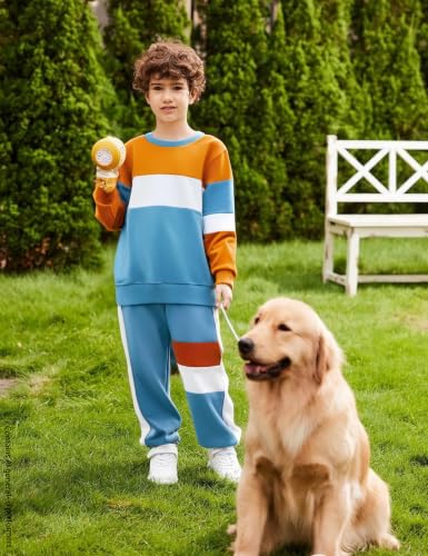 Image of mkodopy Boys Clothes Hoodie Sweatsuits Tops and Pants Boys Fall Winter Outfits Boy Clothing Set
