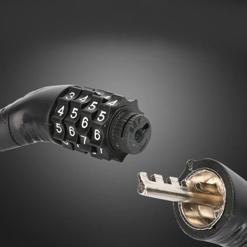 Miniatura 3 de Candado de bicicleta de montaña para bicicleta de montaña, bloqueo de cable de acero más grueso, aleación para coche, antirrobo, cerraduras