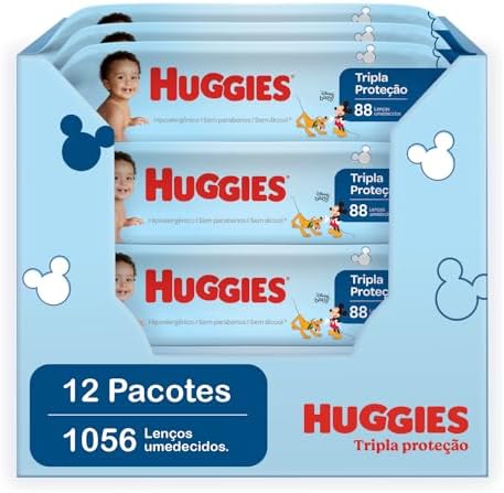 Huggies Lenços Umedecidos Higiene Diária Rendem 2x Mais 12 x 88 U...