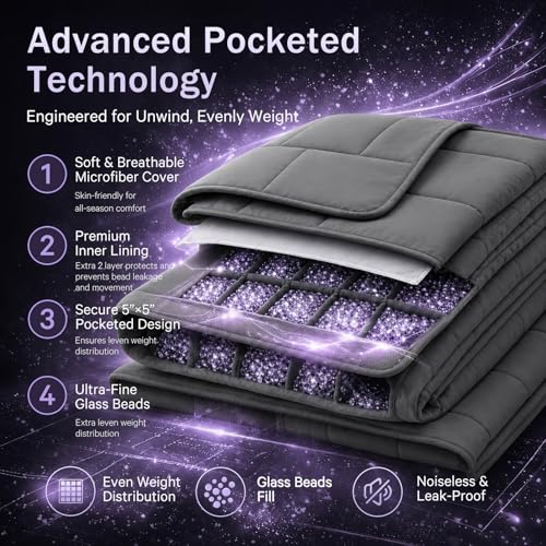 Image of Weighted Blanket for Adults 25lbs, 80 inchx87 inch, King Size Cooling Heavy Throw Blanket for 220-280lbs, Microfiber Soft Thick Big Blankets Weighted Comforter Breathable Gift for Sleeping, Grey