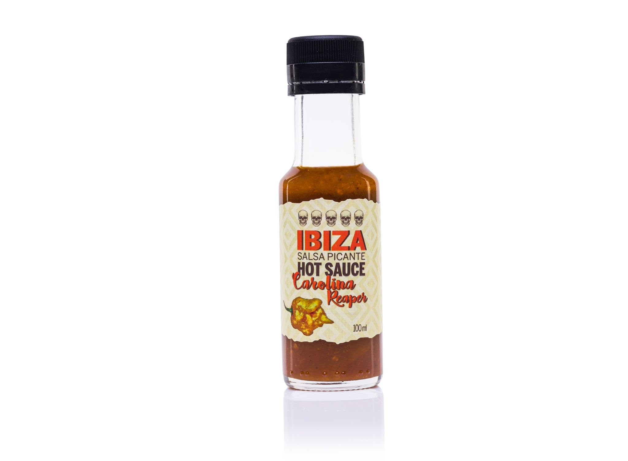 Salsa piccante. 3 salse piccanti di IBIZA. 1) Salsa piccante Habanero affumicato. 2) Salsa gialla Carolina Reaper. 3) Salsa rossa Carolina Reaper. Salse Piccanti Confezione perfetta per le tue ricette