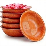 Wooden Salad Bowl Set of 6 – 7.9'x2' Wooden Bowls for Food, Fruit & Easter Treats, Lightweight Wood with Smooth Finish, Easy to Clean & Stack – Wood Bowl for Easter Candy, Eggs & Holiday Table Serving