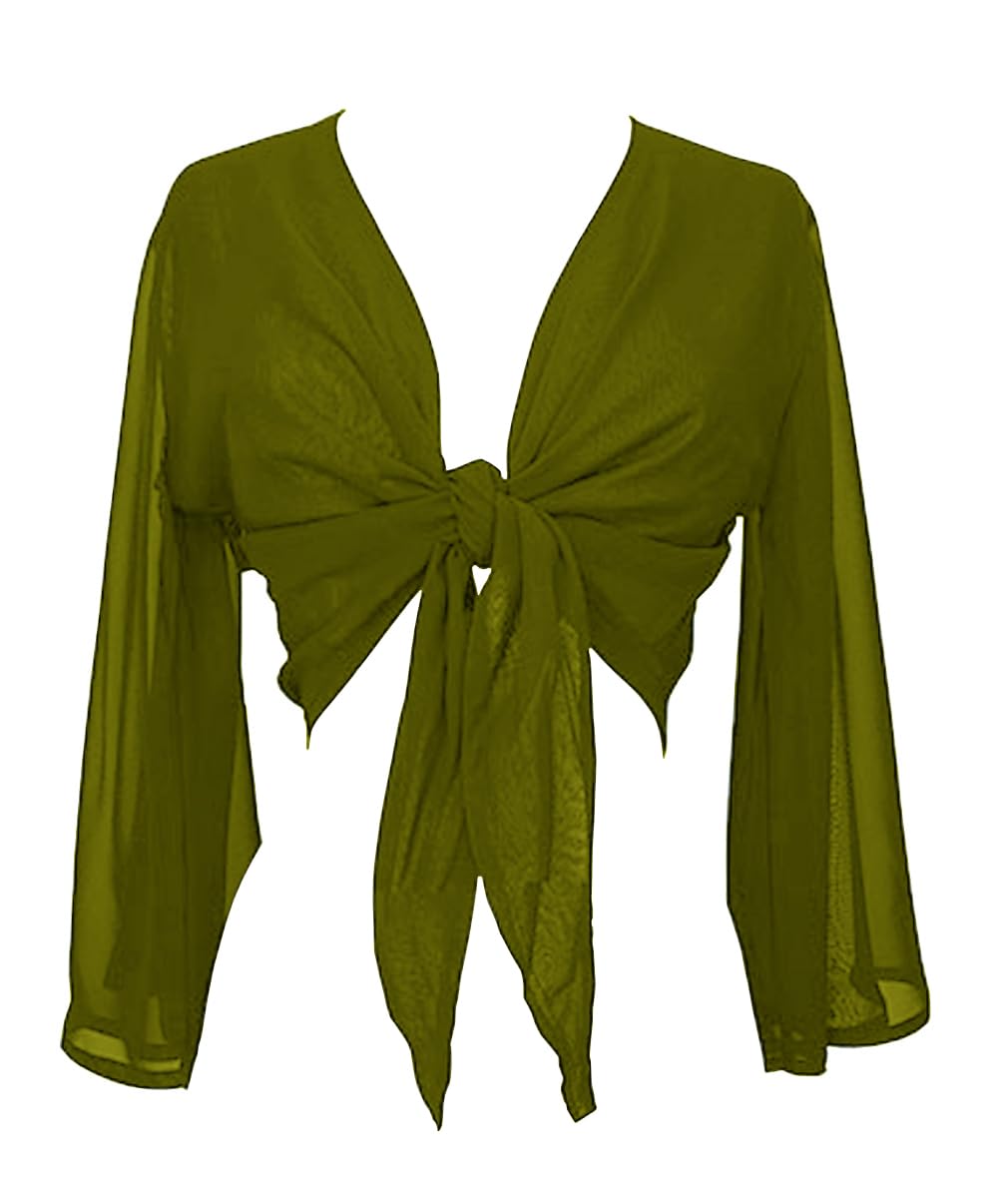 Indian Trendy Women's Flair Wrap Tie Top Chiffon Choli Blouse Belly Dance Gypsy Bolero Shrugs Cardigan