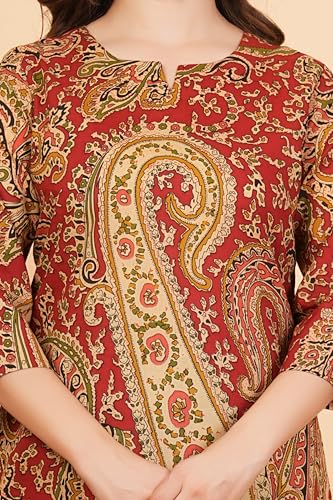 Image of rytras Women Woman Pure Cotton Printed A-Line Kurta Sets with Palazzos|Kurti Set for Woman|Cord Set for Women Cotton