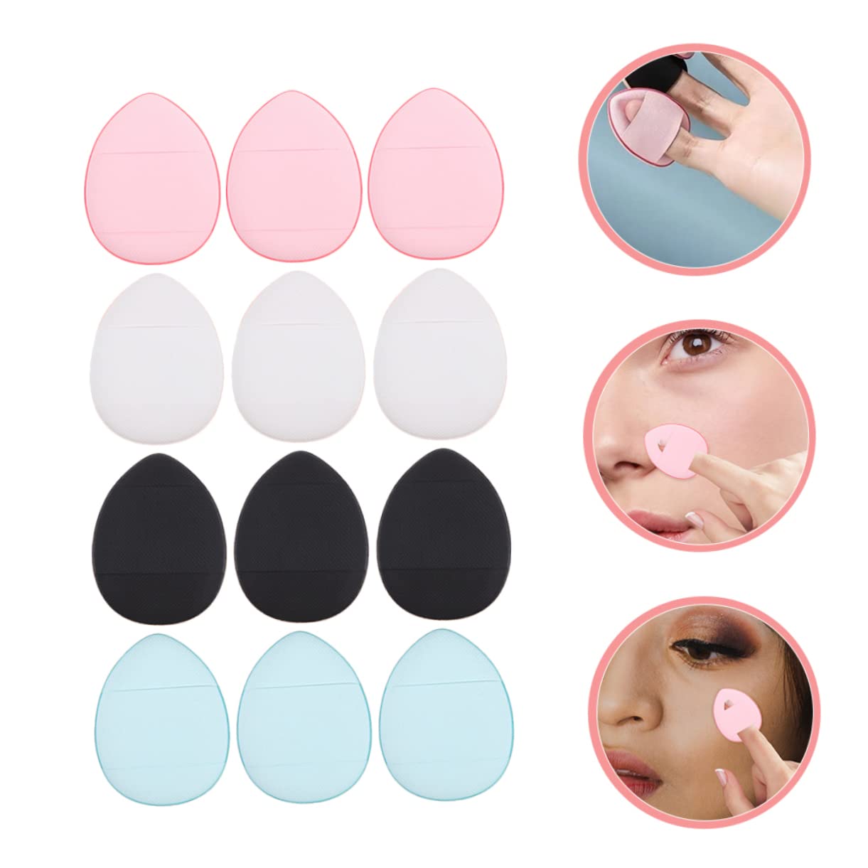 WOFASHPURET 12Pcs Makeup Powder Puff Dual Use Face Powder Applicator for Cream Foundation Portable Lightweight Sponge for Home Travel