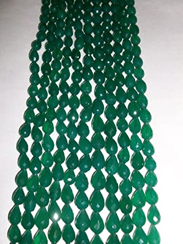 Goutte onyx vert naturel véritable aux reflets de rose, pierre d'harmonie LKBEADS