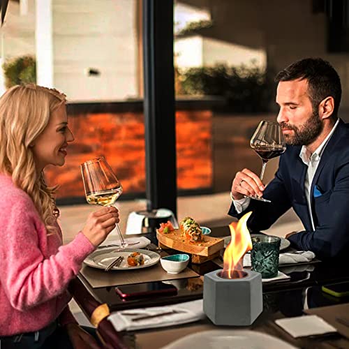 Mavalzy Table Top Firepit, Rubbing Alcohol Fireplace Indoor Outdoor Fire Pit Portable Fire Concrete Bowl Pot Fireplace（Hexagon） #TOP3