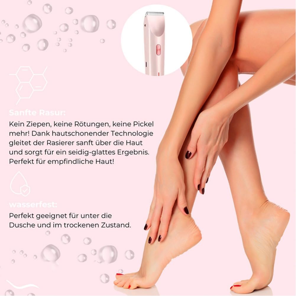 Silky Splash Maquinilla de afeitar, afeitadora Silkysplash, zona íntima para mujer, 2 en 1, recortadora eléctrica de bikini para mujer, para cara, cuerpo, pierna, húmedo y seco, afeitado suave (rosa y