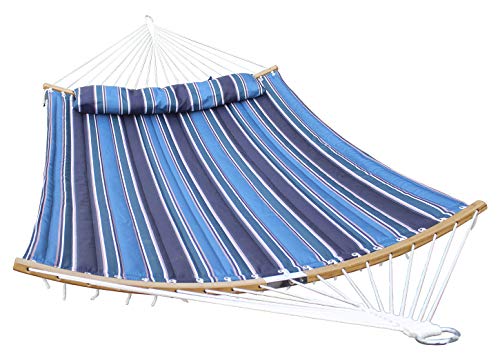 HENG FENG 2 Person Double Hammock Quilted Fabric with Detachable Pillow and Curved