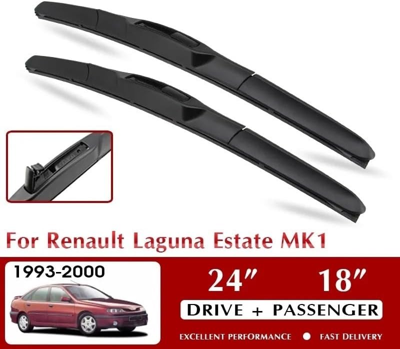 Miniatura 2 de Wiper Car Wiper Blades Compatible with Peugeot Laguna Estate MK1 1993-2000 Windshield Windscreen Front Window Accessories 24"+18" (Color  Right
