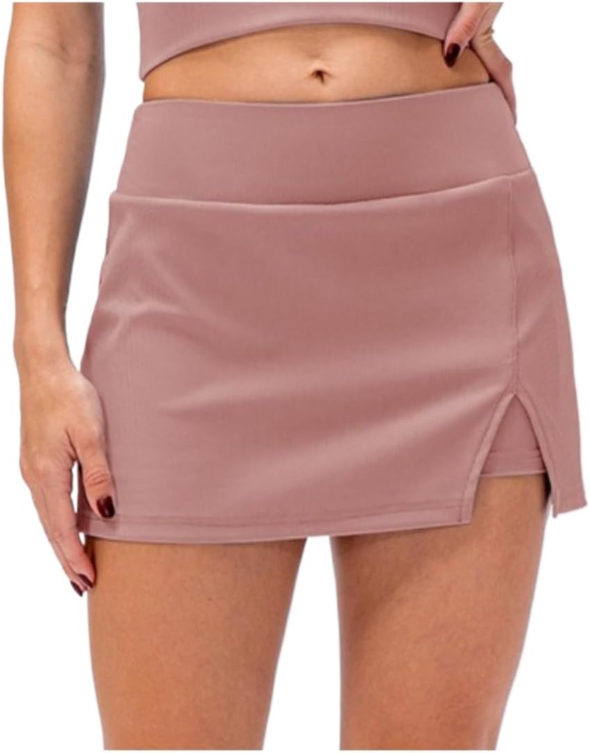 Women's Solid Color Athletic Skort with Pockets Comfort Sports Skirts for Golf, Tennis, Running, Workout & Gym