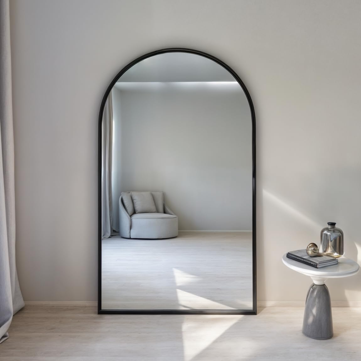 Miroir de chambre ARC mural anti-reflet déformant pour coiffeuse chic