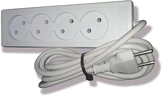 محول طاقة من شاهين لايت، ممتاز، 4 عيون، مضاد للاشتعال، ممتاز لجميع الاجهزة الداخلية - بقابس ثلاثي متعدد الوظائف (كابل بطول 2 متر)