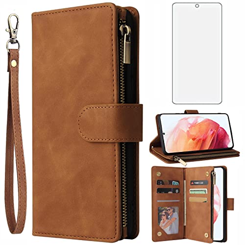 Coque Samsung S21 FE portefeuille anti-rayure avec verre blindé