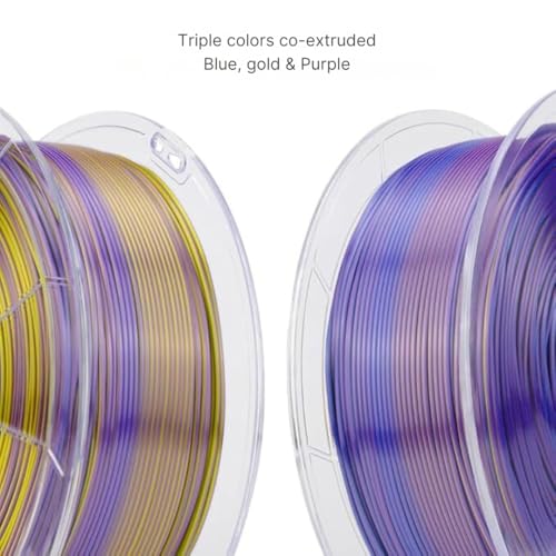 Image of FiLAMONT PLA Silk Filament 1.75mm, 3D Printer Filament, Shiny Silk 1.75 PLA Filament, 1kg(2.2Lbs) /Spool (Silk Gold Blue Purple)