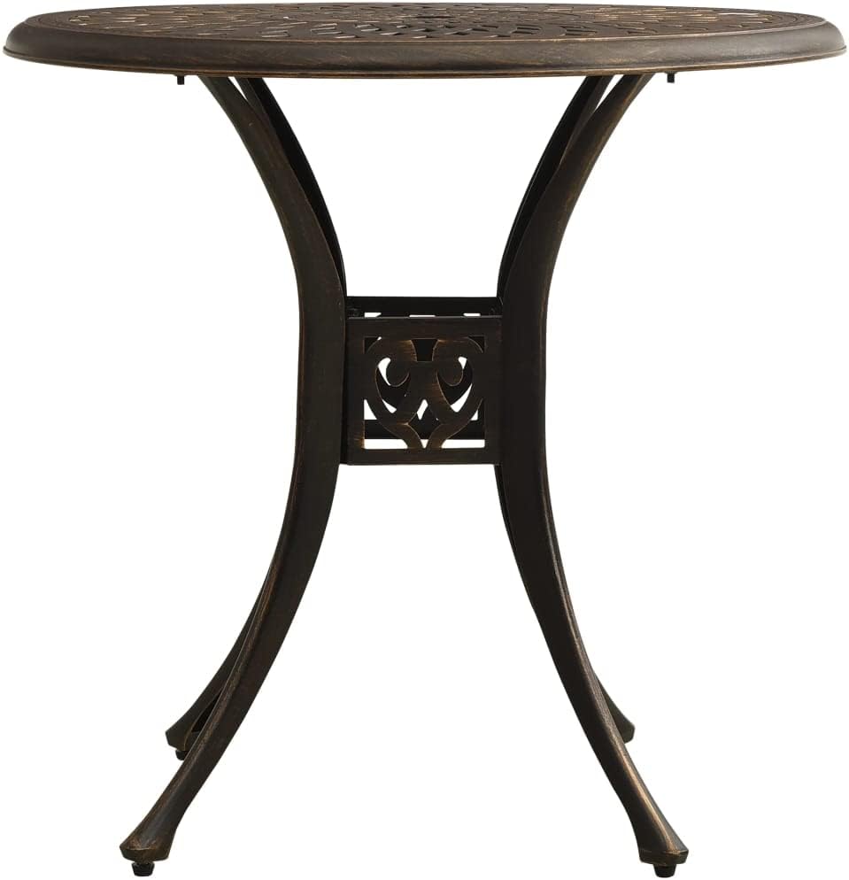 vidaXL Patio Table, Outdoor Dining Table, Garden Table, Garden Furniture for Front Porch Deck Lawn Backyard Balcony Terrace, Industrial, Cast Aluminum
