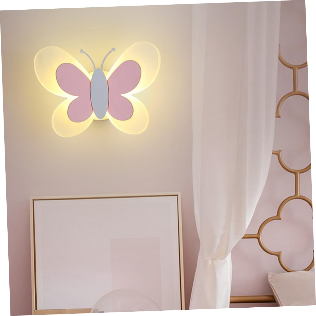 Lampada da Parete Farfalla in Acrilico per Cameretta Bambina Applique da e Decorativa Facile da Installare per Camera da Letto e Corridoio